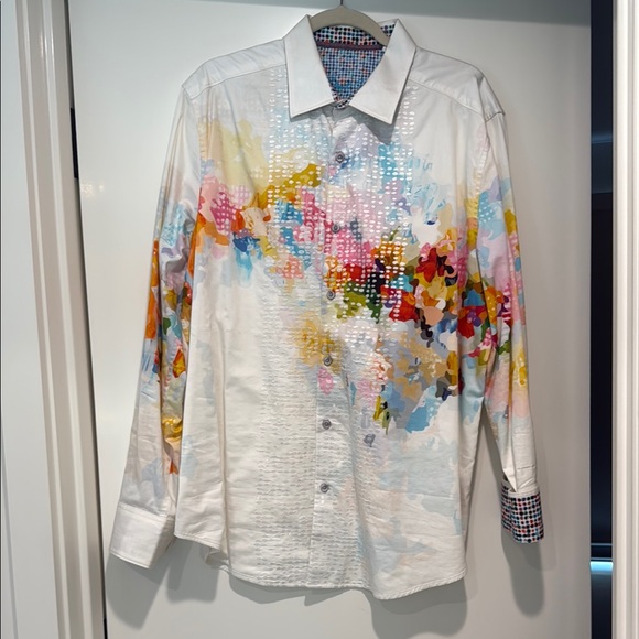 Robert Graham White and Blue Casual Button Down Shirt EXCELLENT CONDITION - Picture 1 of 6